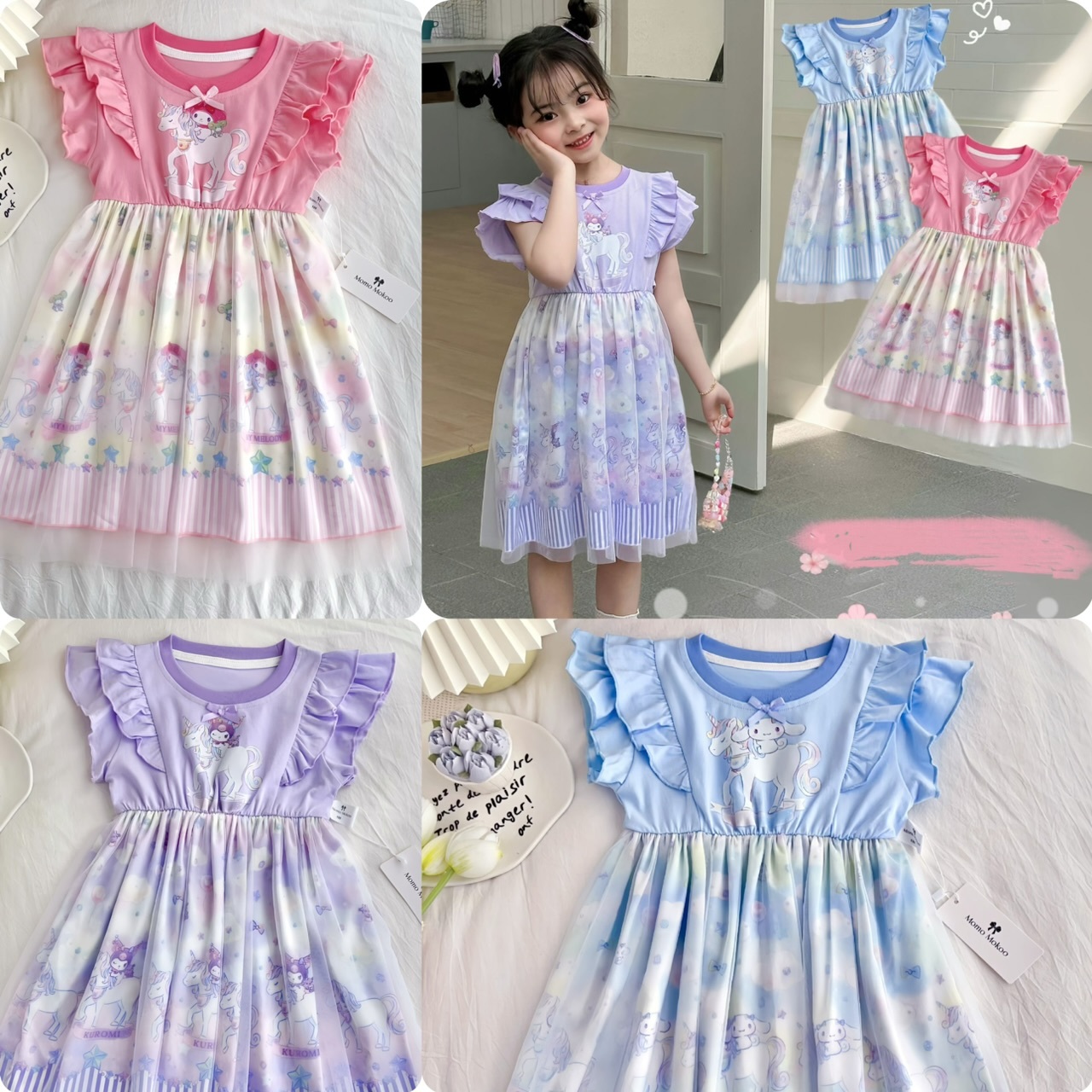 San*rio 女童獨角獸印花連衣裙-2501278