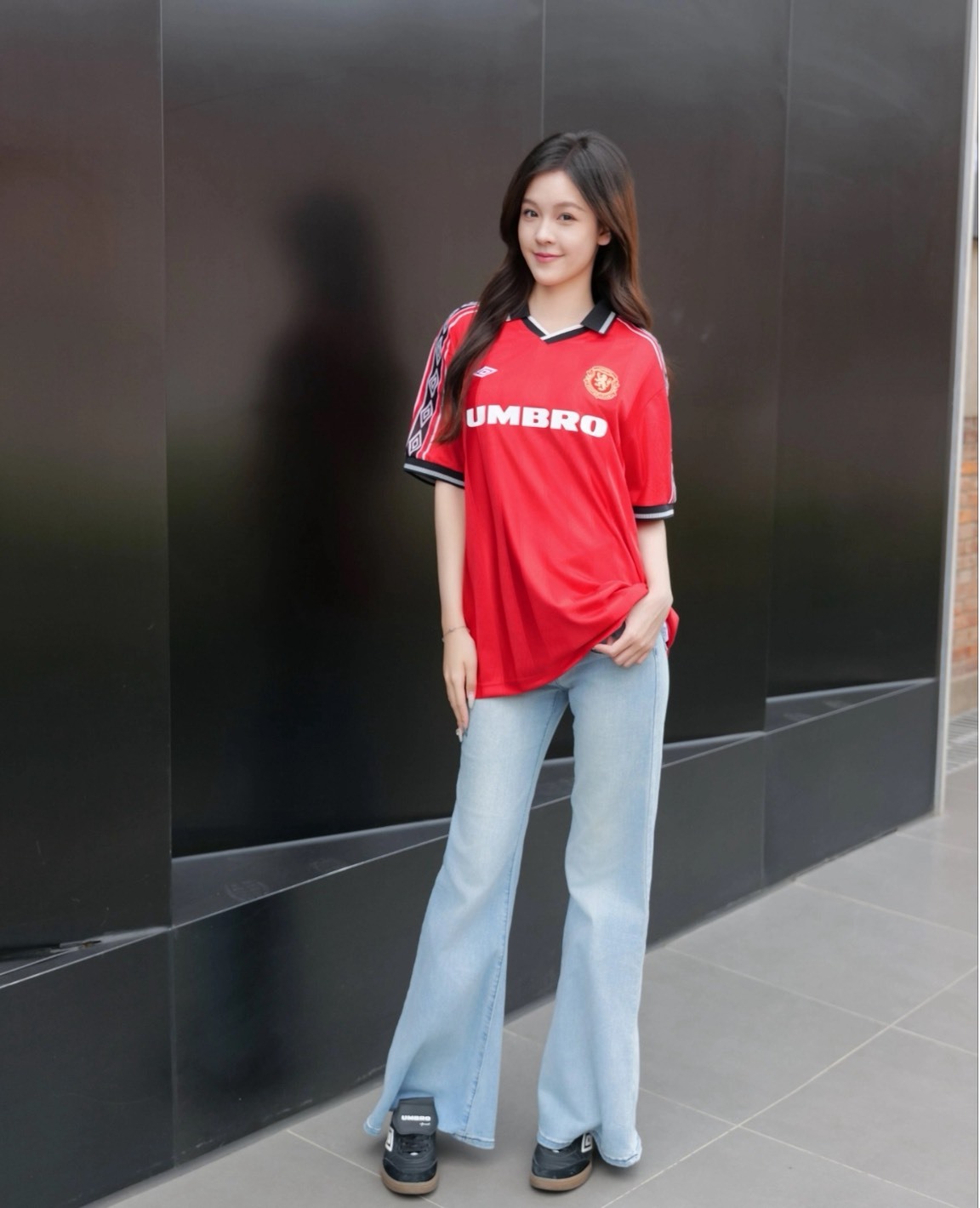 Umbro 茵寶 美式復古 條紋 紅色Polo衫 足球文化系列 字母徽章 短袖上衣 男女同款 運動休閒百搭T恤 Polo潮T Jun25