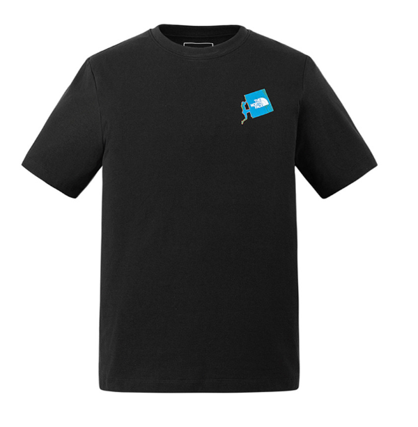 The North Face 北面 男款 黑色 吸濕排汗 CLIMB II 圖案短袖T恤 | 快乾運動上衣 登山健行 潮流機能 Tee  JUN25