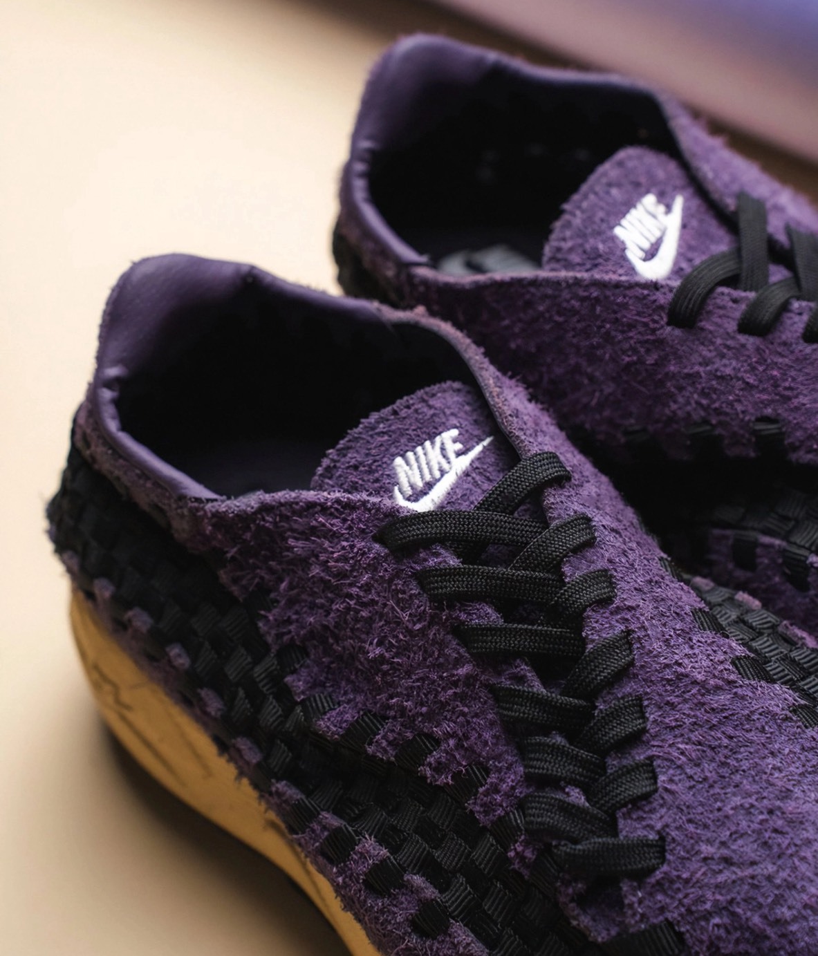 Nike Air Footscape Woven 紫色 編織鞋 復古慢跑鞋 防滑耐磨 低幫運動鞋 男女同款 潮流生活休閒鞋 街頭穿搭 Jun25