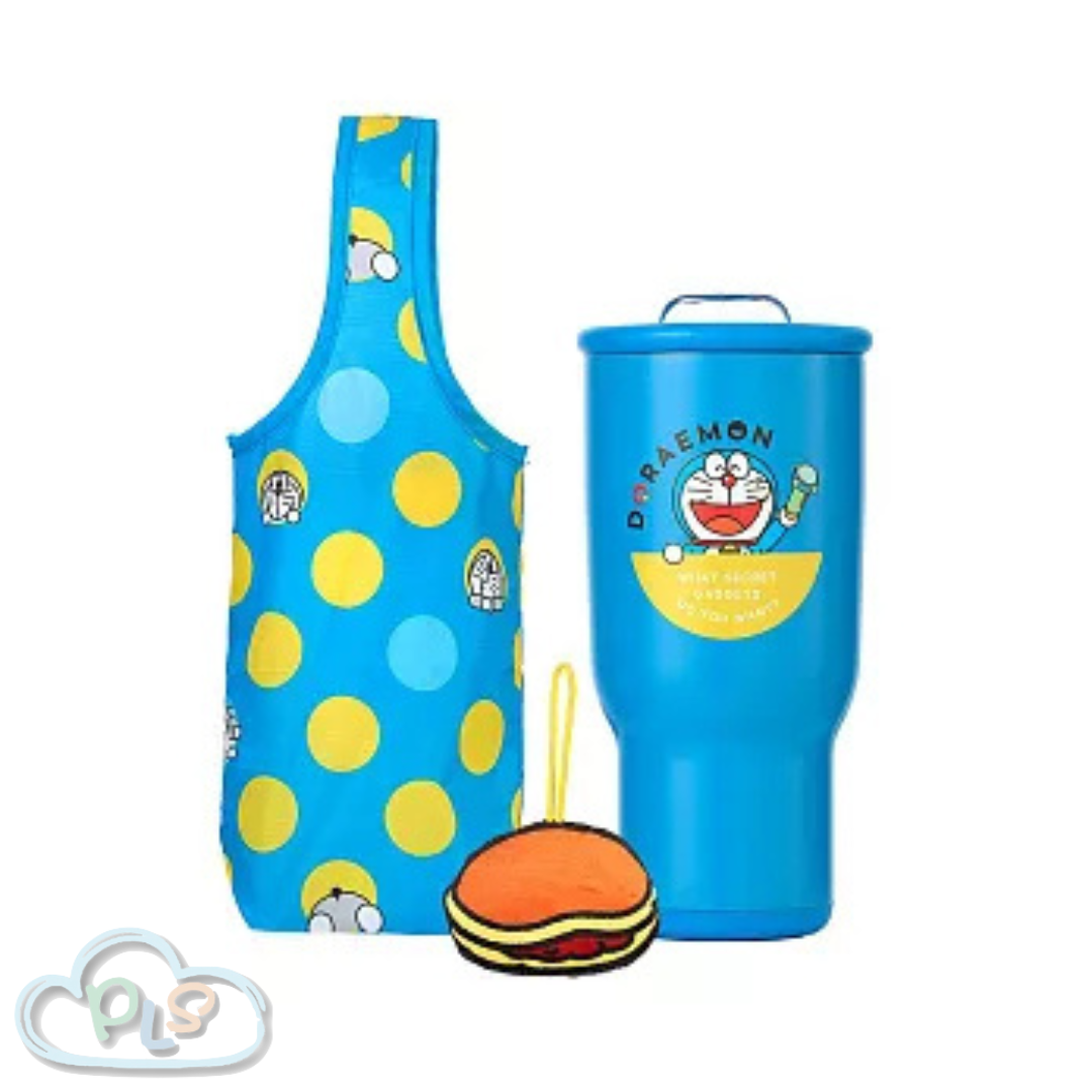 現貨 304不鏽鋼二代冰壩杯袋組900ml 銅鑼燒款 多啦A夢 Hiromimi 藍色 #30069