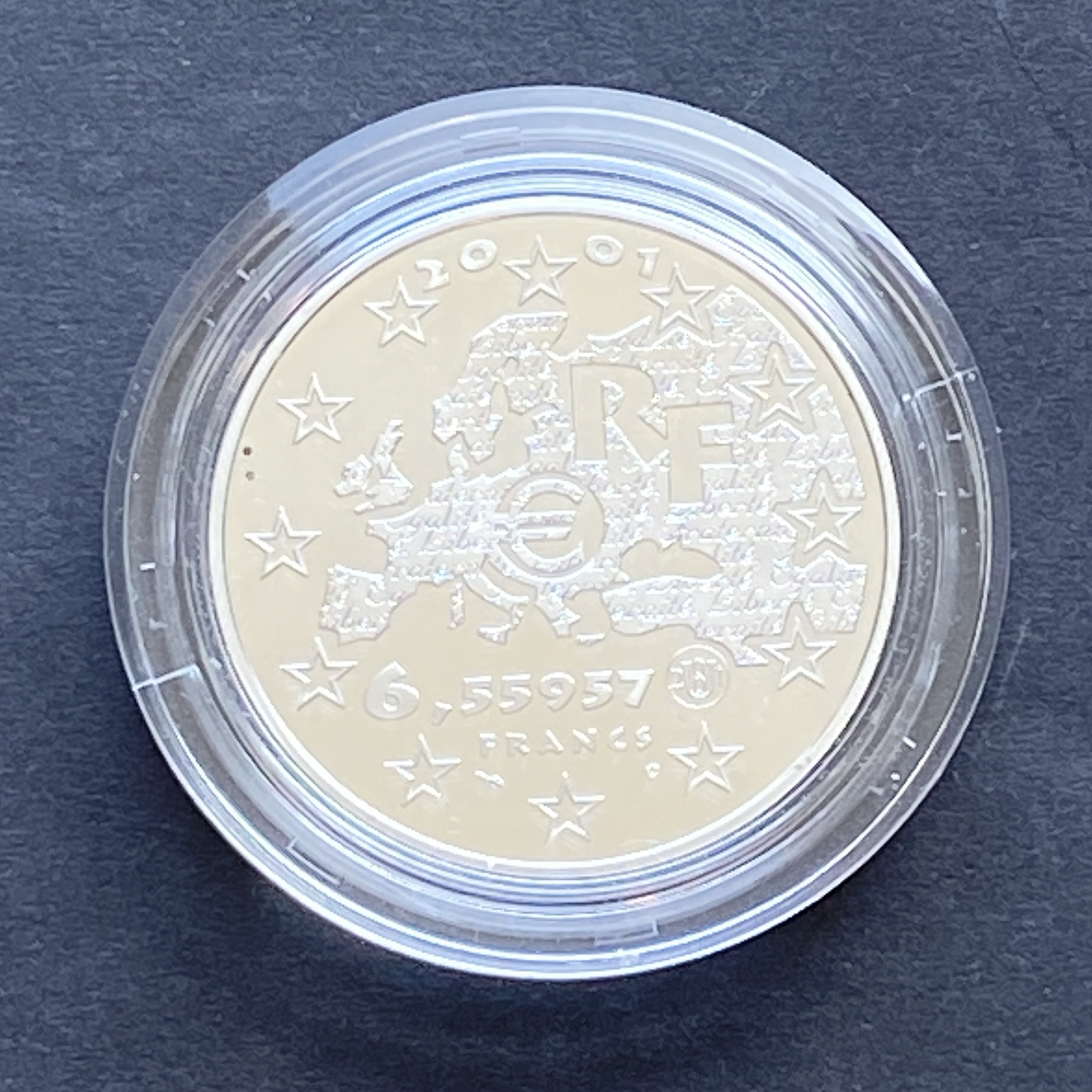 2021 French "Egalite" 6.55957 francs (90% silver), slight tarnishing