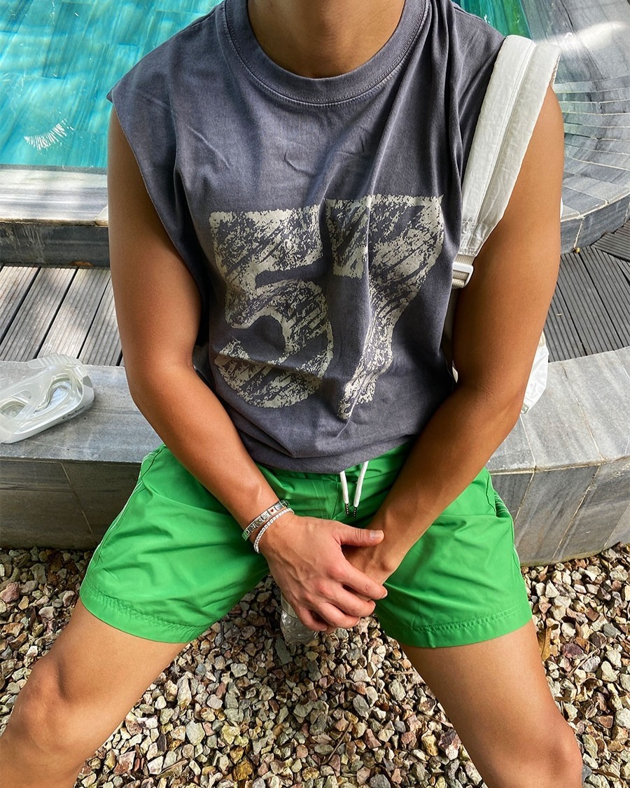 57顏料水洗背心