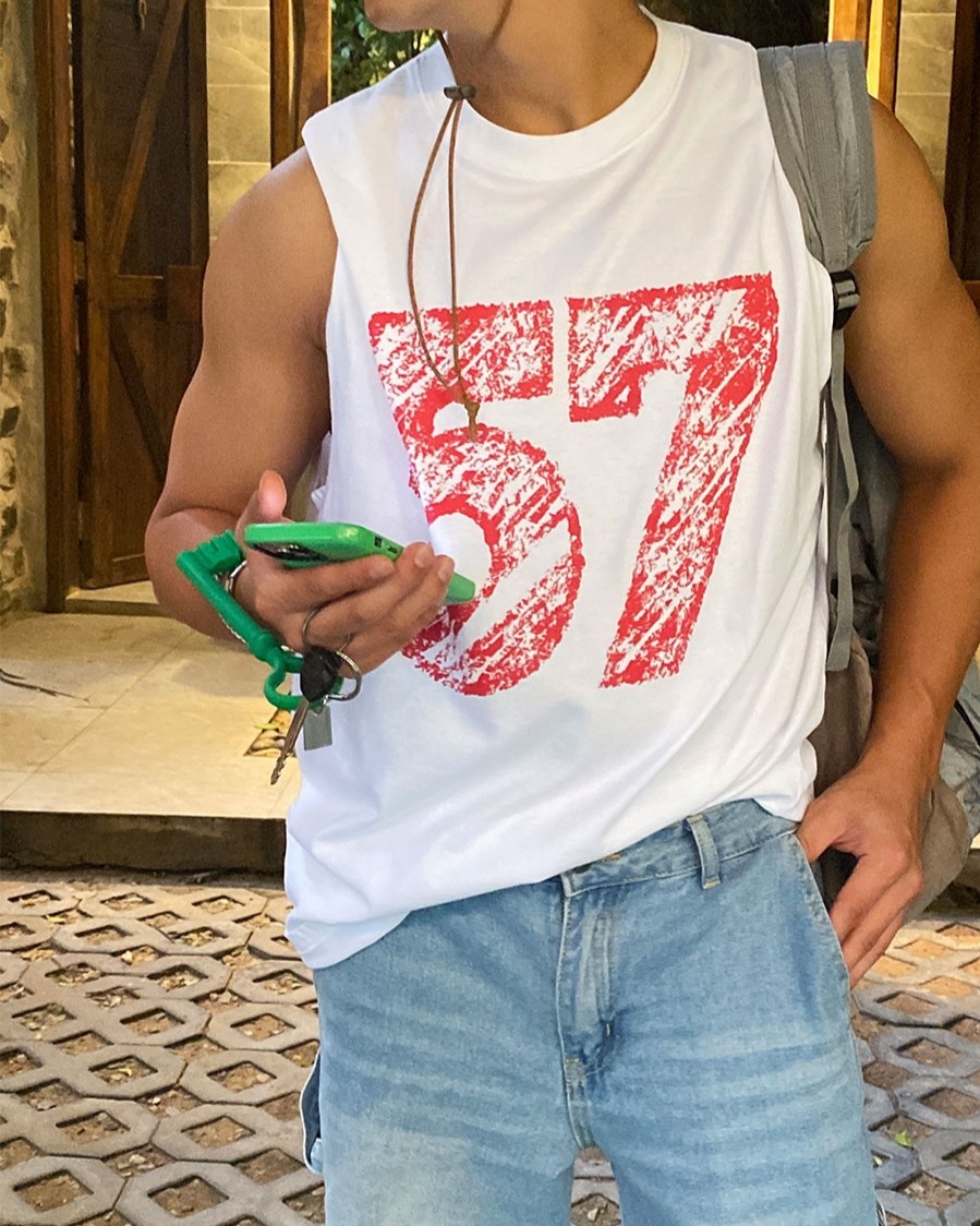 57顏料水洗背心