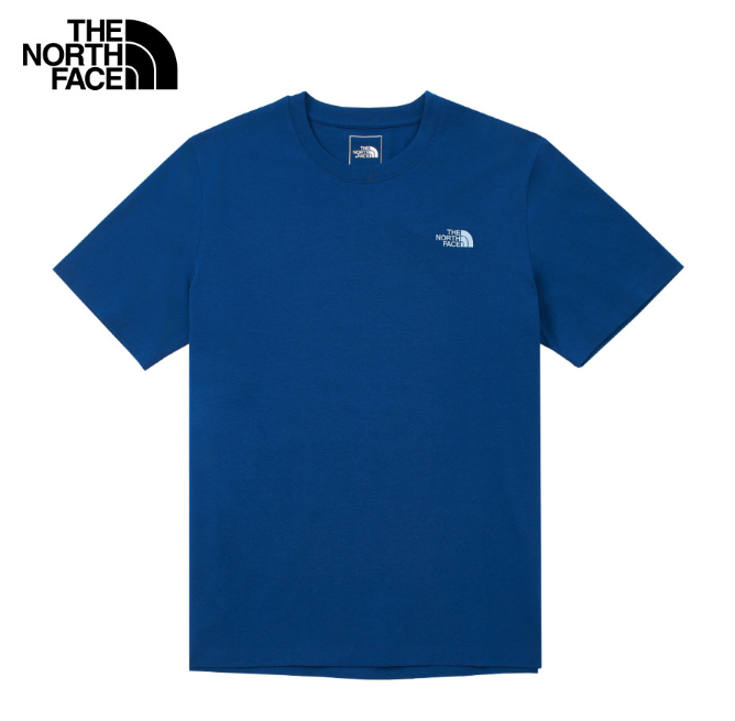 The North Face 北面 男款 藍色 吸濕排汗短袖T恤 CLIMB I | 登山健行 快乾運動圖案上衣 Outdoor Graphic Tee  JUN25