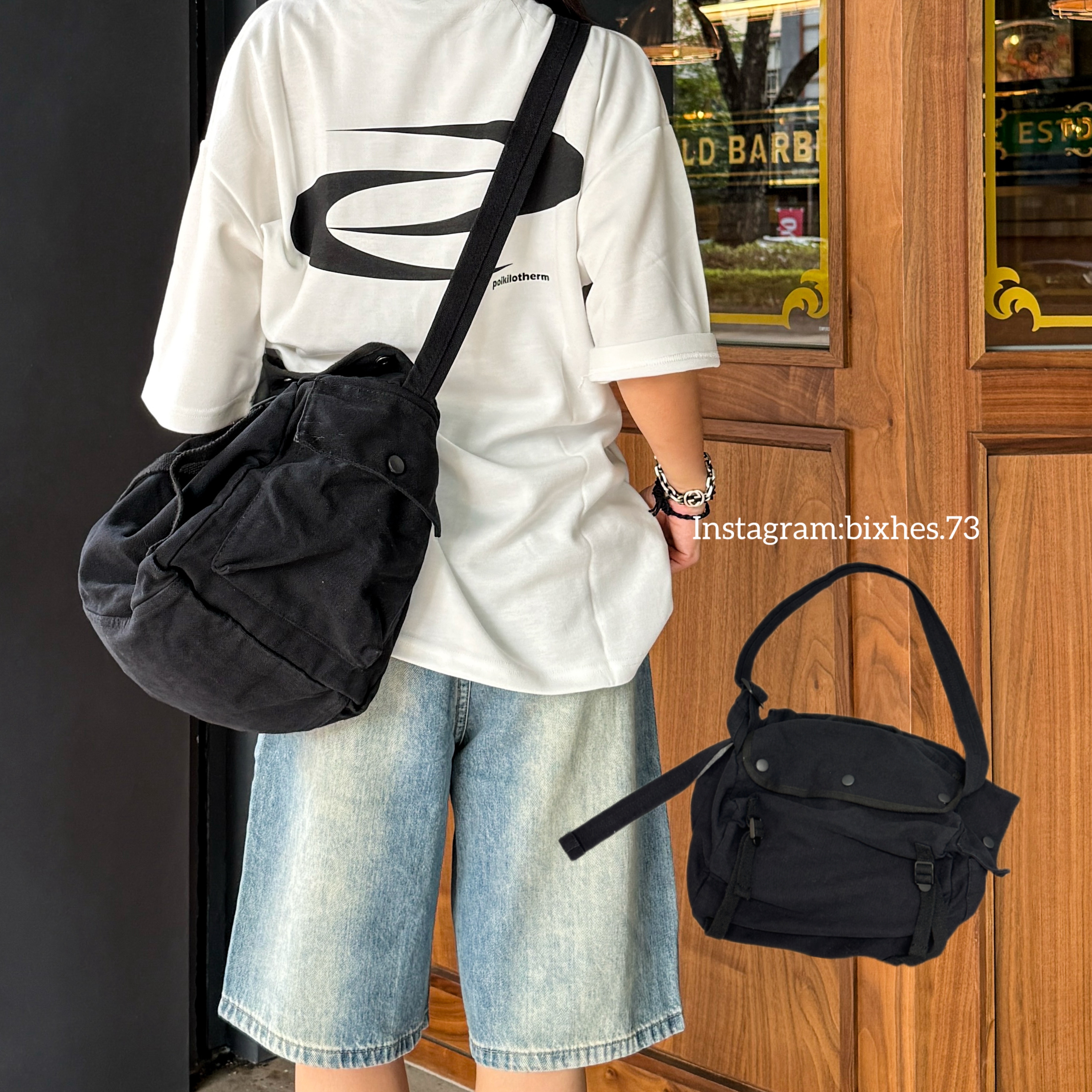 街頭多袋休閒大容量帆布包(M00051)