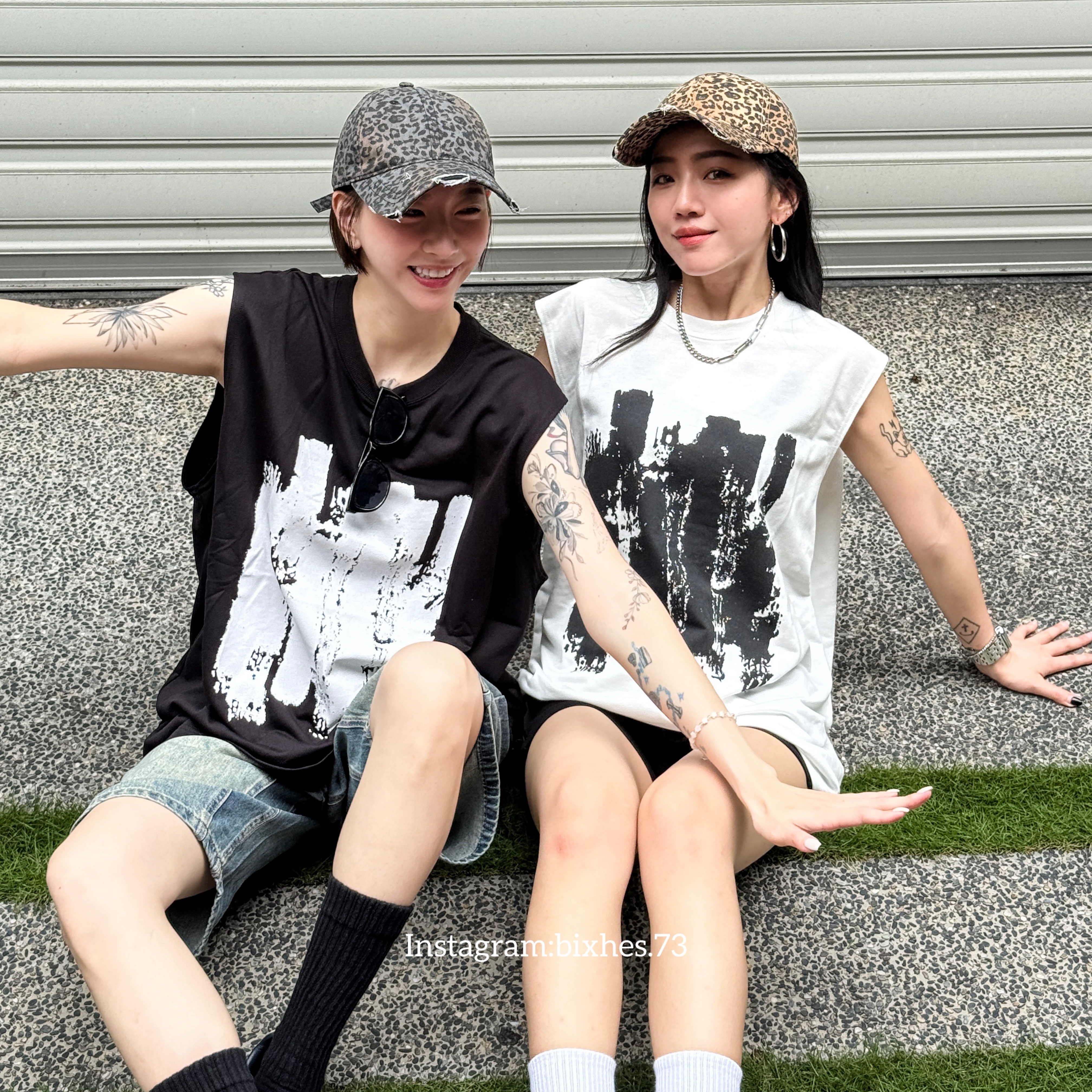 噴漆塗鴉寬肩背心(C00093)