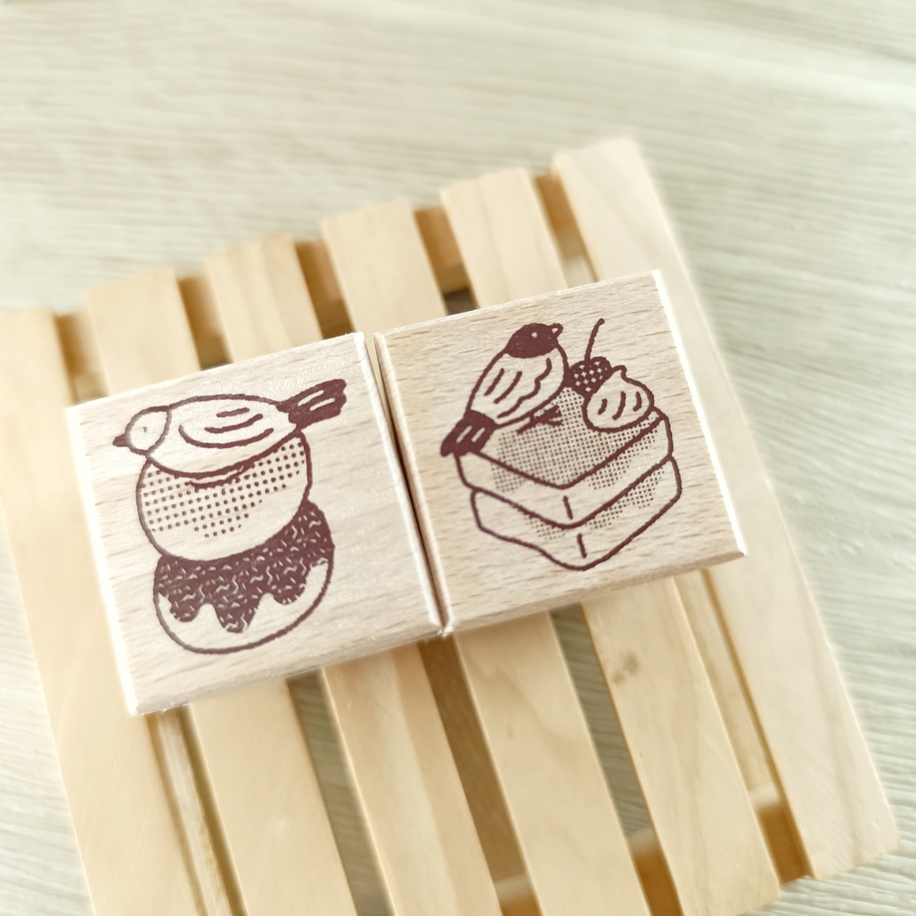 繭花．甜甜圈/蜜糖吐司 文鳥印章