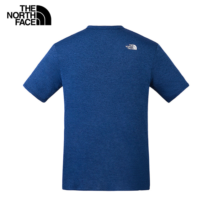The North Face 北面 男款 藍色 吸濕排汗短袖T恤 BRIDGER | 涼感快乾 運動休閒 登山健行機能上衣  JUN25