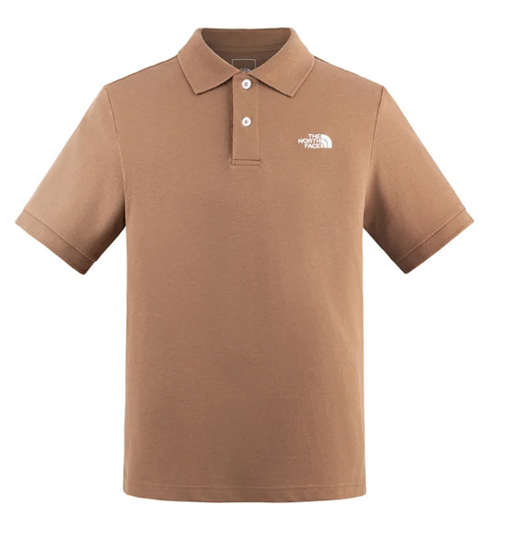 The North Face 北面 男款 咖啡色 LOGO POLO衫｜吸濕排汗 機能短袖 翻領休閒上衣 商務休閒運動穿搭  JUN25