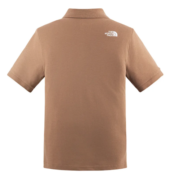 The North Face 北面 男款 咖啡色 LOGO POLO衫｜吸濕排汗 機能短袖 翻領休閒上衣 商務休閒運動穿搭  JUN25