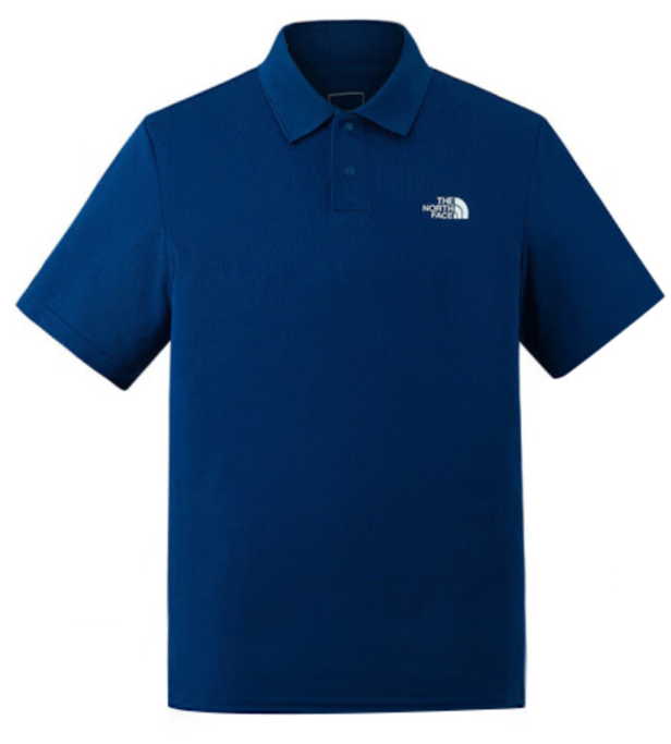 The North Face 北面 男款 藍色 機能POLO衫 PIQUE POLO｜吸濕排汗 涼感快乾 翻領短袖 運動休閒上衣  JUN25