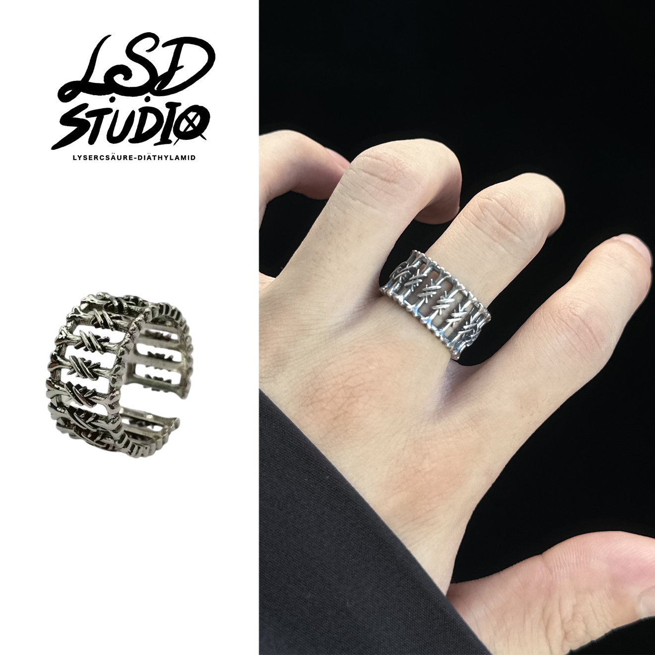 【ACTG016】交叉骨節結構開口設計戒指