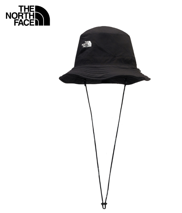 The North Face 北面 男女款 UPF40+ 防曬漁夫帽 HORIZON｜透氣速乾 遮陽登山帽 戶外機能帽 黑色  JUN25