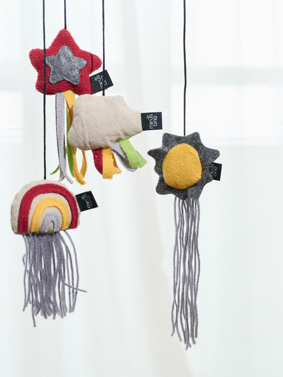 【Minus One 邁樂思】造型貓草系列 甩甩貓草逗貓棒｜彩虹