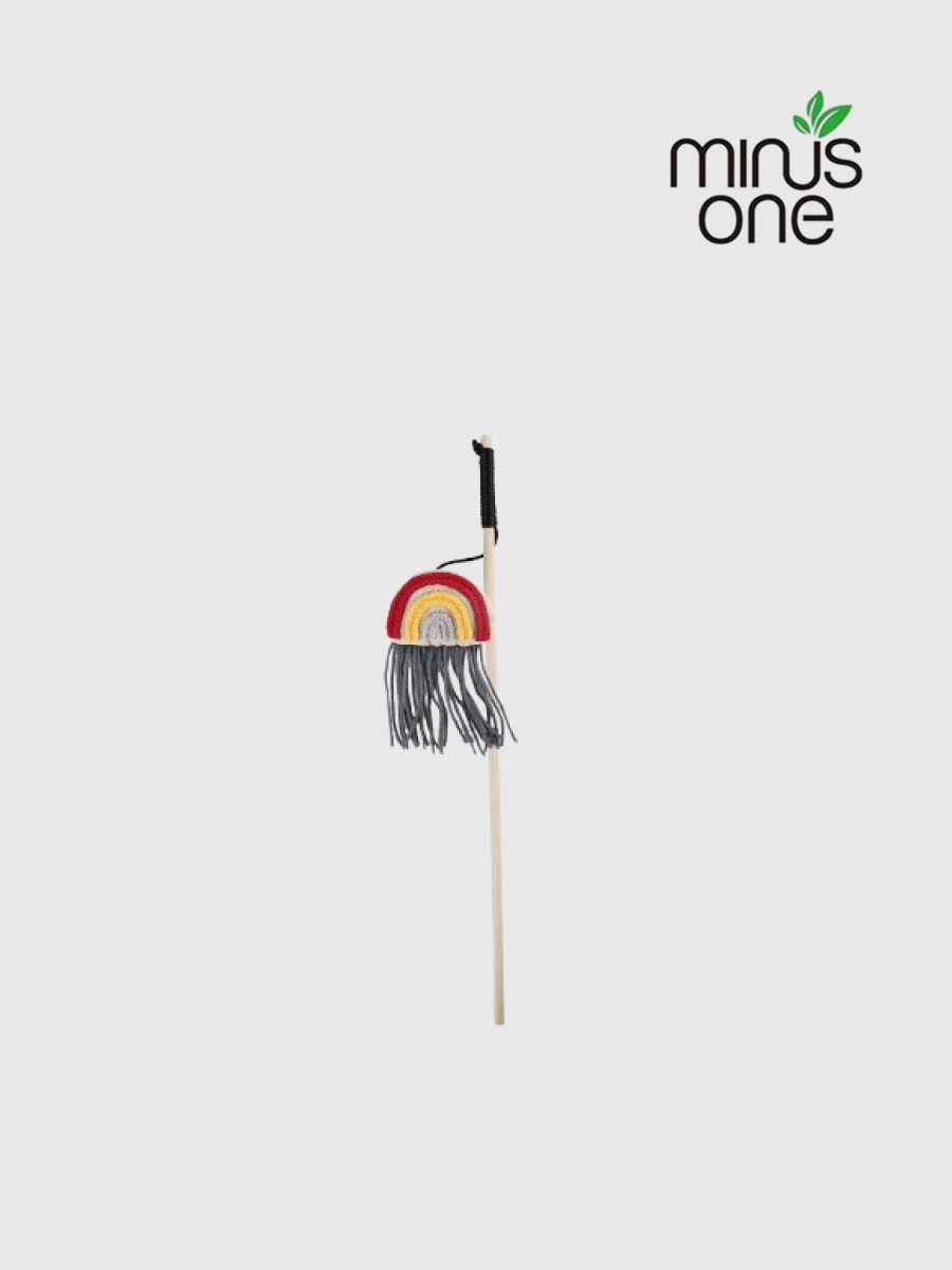 【Minus One 邁樂思】造型貓草系列 甩甩貓草逗貓棒｜彩虹