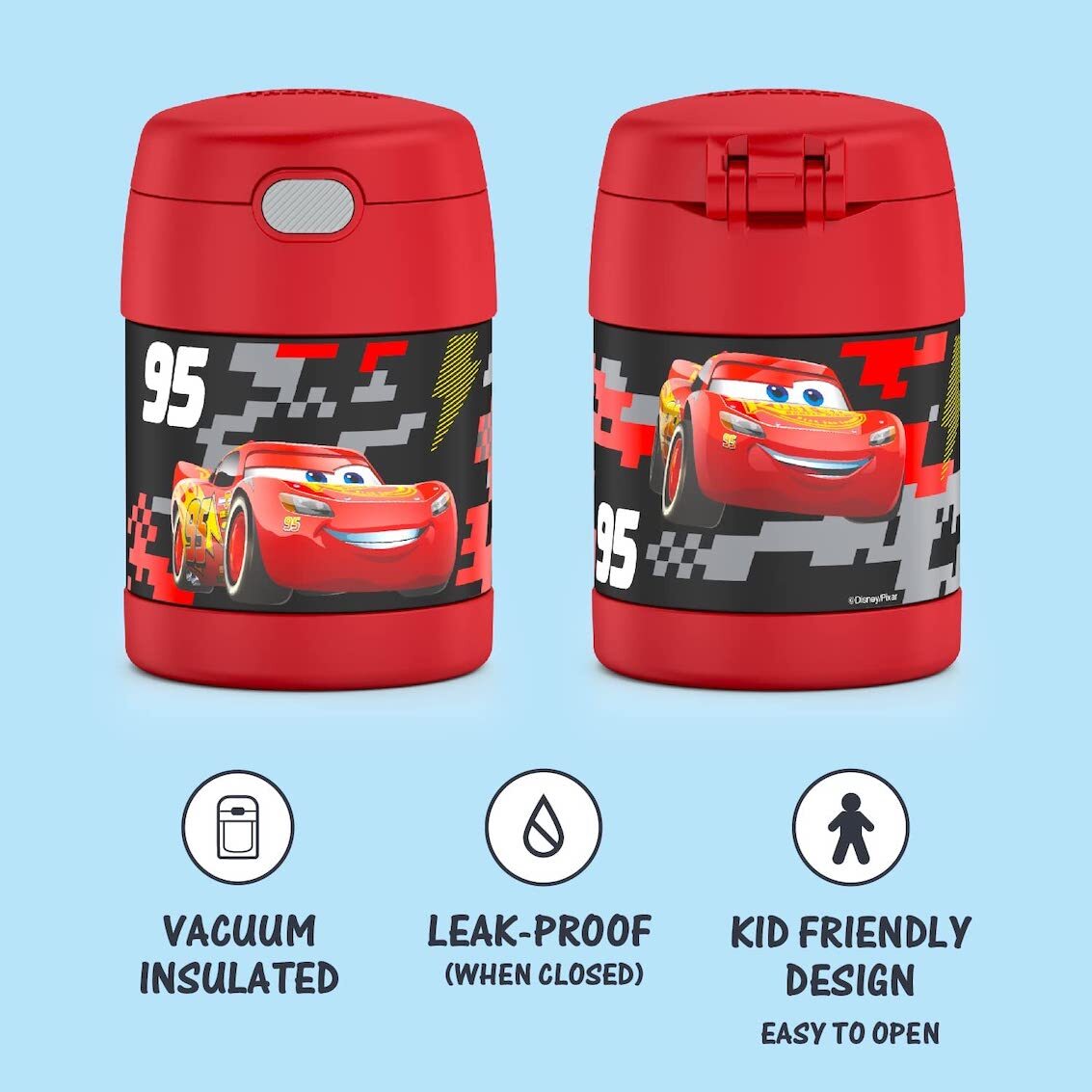 商品 : 美國 Thermos 反斗車王不鏽鋼真空兒童保溫食物壺
