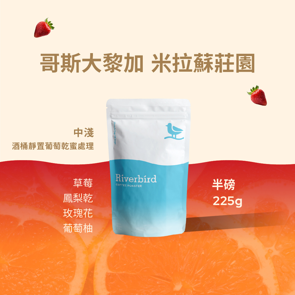 【Riverbird】《225g》哥斯大黎加 米拉蘇莊園 中淺焙