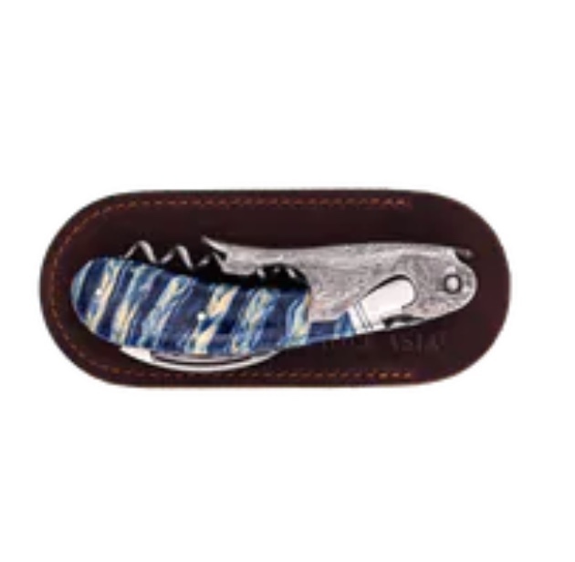 LAGUIOLE MAGNUM ⋆ 藍色猛獁象牙 ⋆ 大馬士革鋼 ⋆ Guilloche雋永雕刻大師酒刀