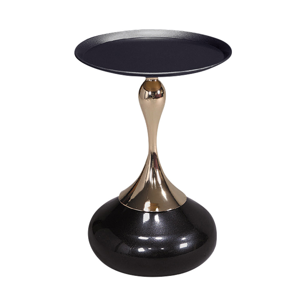 溫夫1.3尺造型金屬圓形小茶几/圓几/邊几/邊桌/洽談桌(兩色可選)