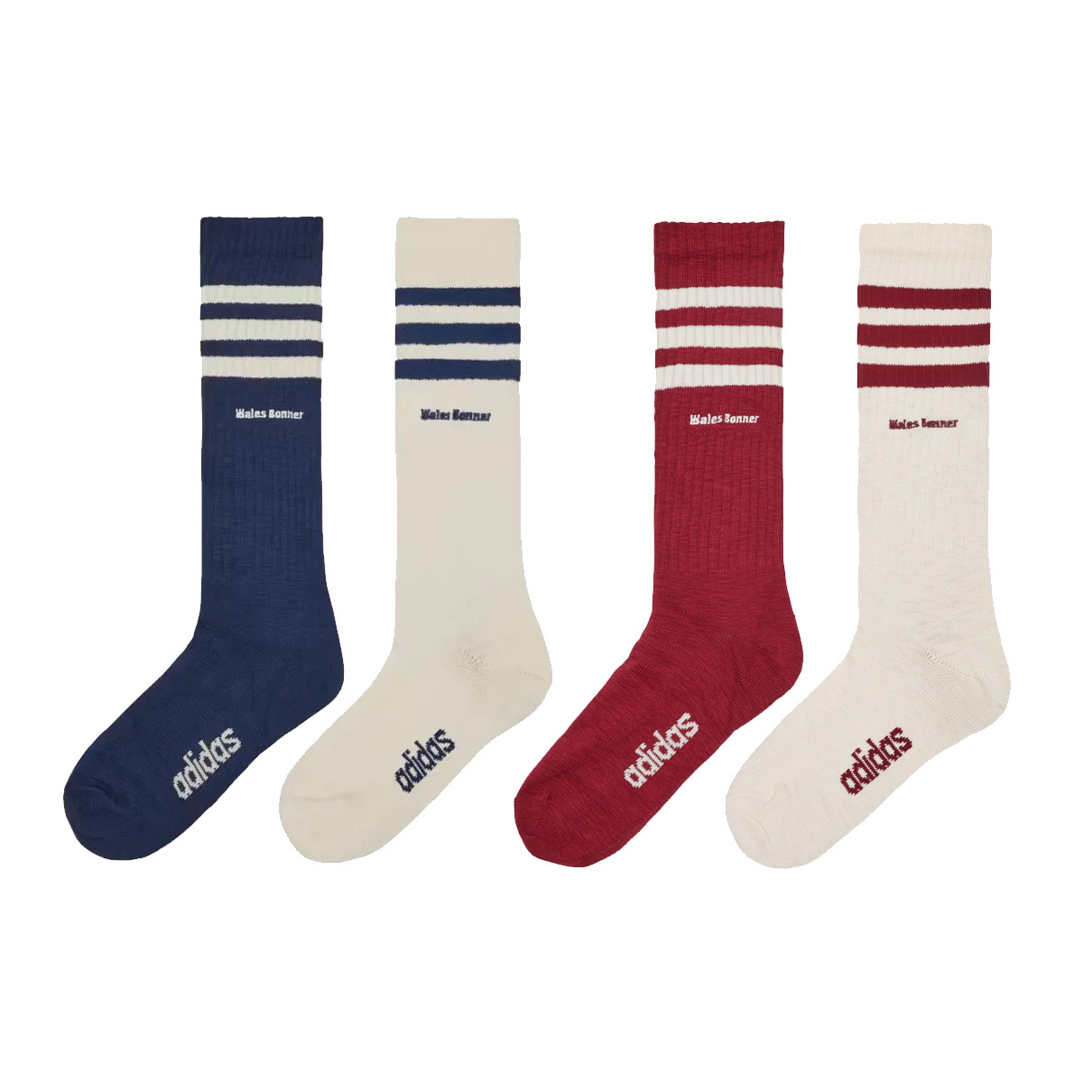 Wales Bonner x Adidas Original 3S Unisex Socks 三線襪 藍白 / 紅白