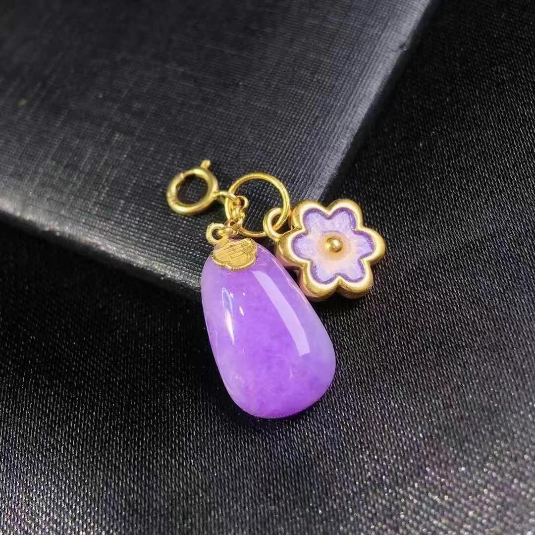 5295556 翡翠紫羅蘭福瓜手串小掛件