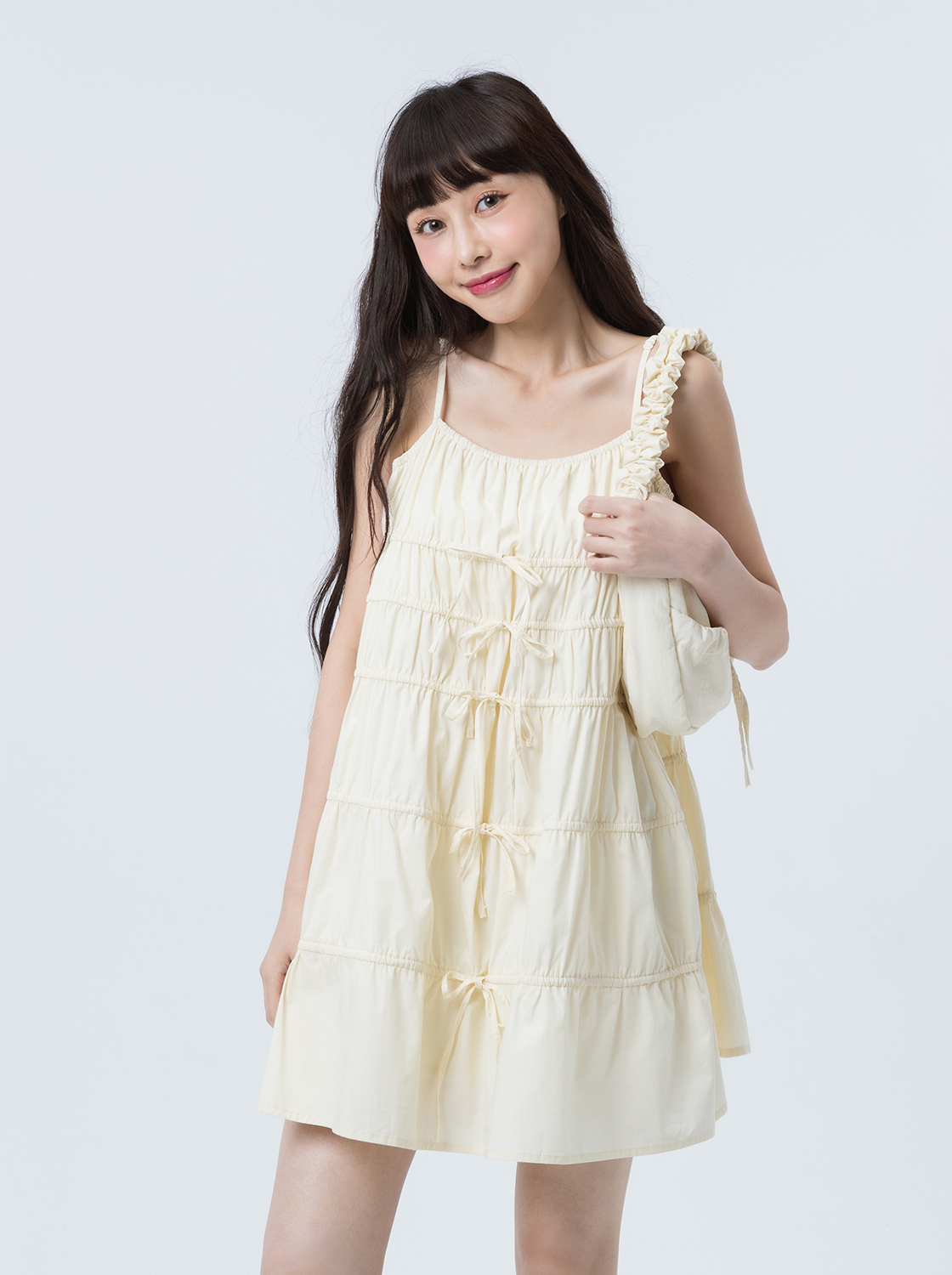 輕甜層層綁帶洋裝