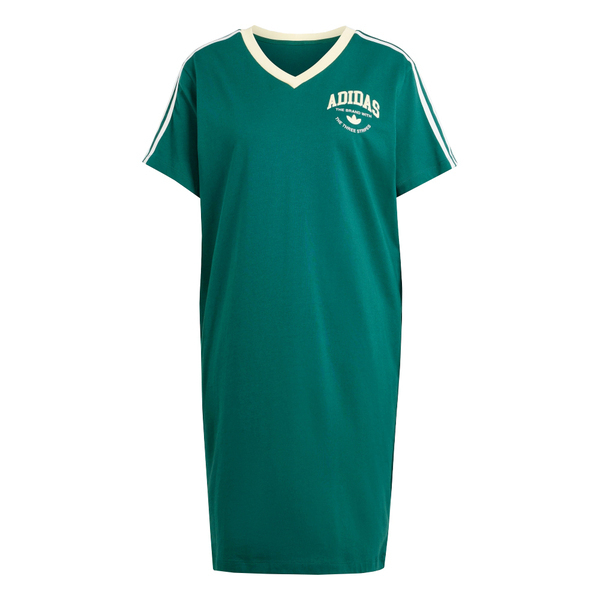 Adidas VRCT Dress IR6042 女 連身洋裝 休閒 三葉草 寬鬆 日常 居家 棉質 舒適 綠