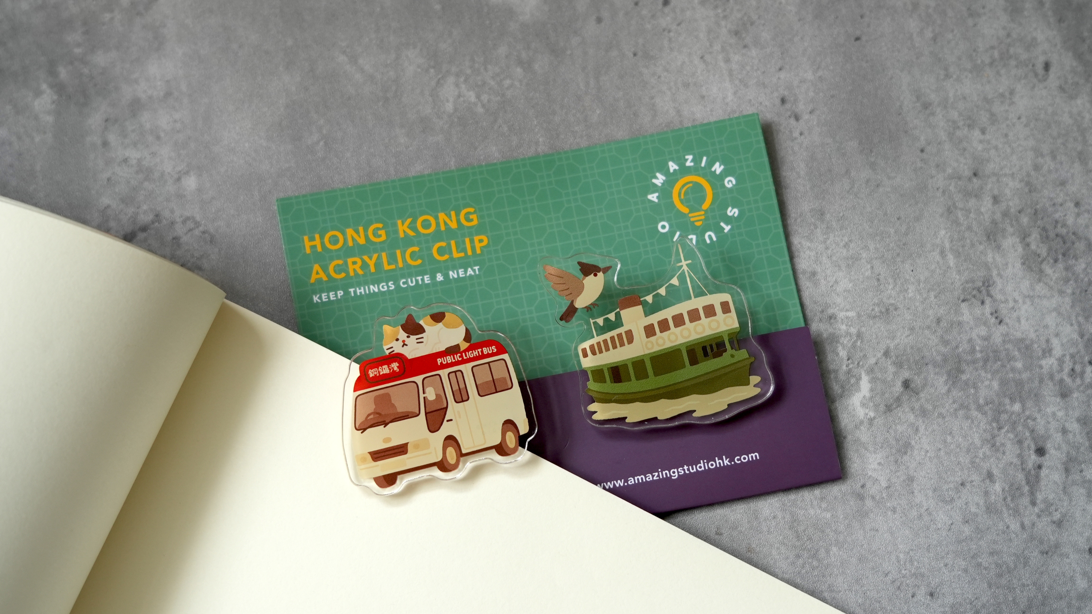 【動物伴你遊香港 - 交通工具】 亞克力夾仔丨Amazing Studio