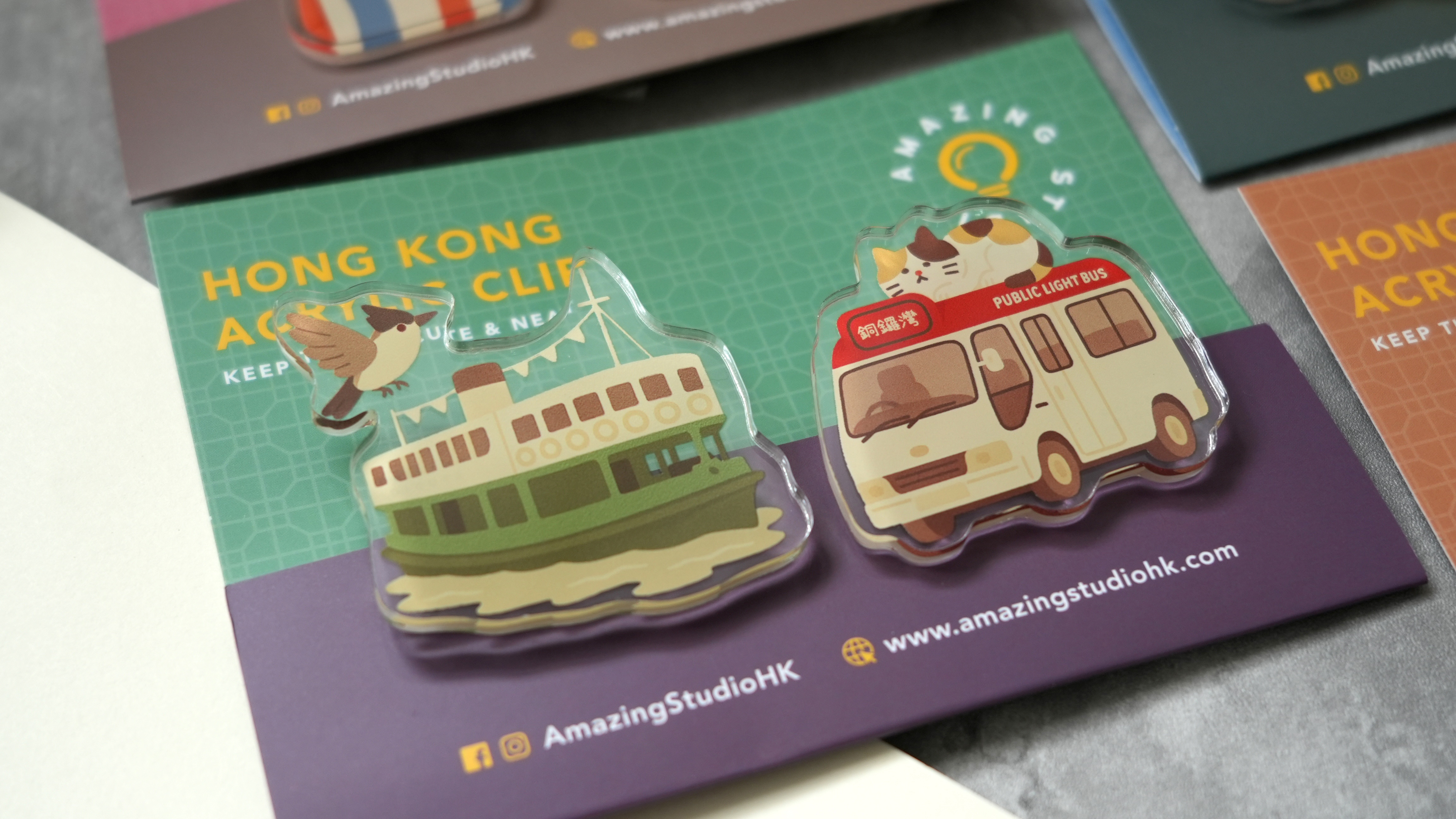 【動物伴你遊香港 - 交通工具】 亞克力夾仔丨Amazing Studio