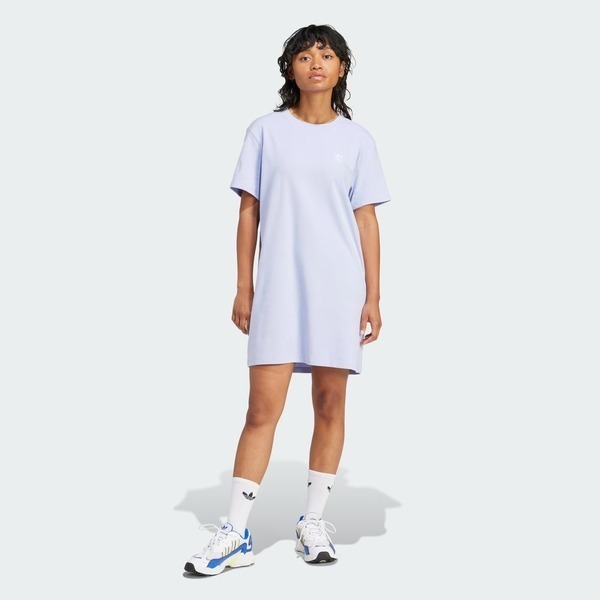 Adidas Trefoil Dress IN8458 女 連身裙 洋裝 短袖 休閒 三葉草 寬鬆 紫羅蘭