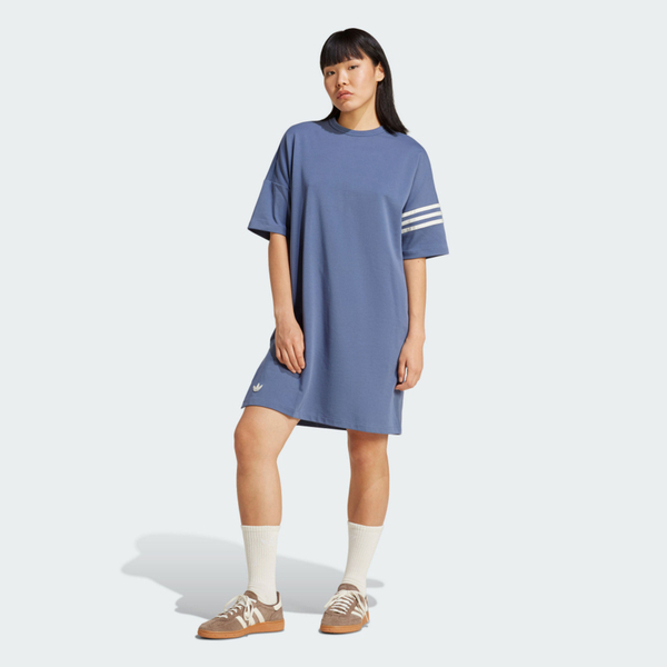 Adidas Neucl Dress IX9872 女 長版上衣 洋裝 經典 復古 三葉草 休閒 舒適 灰藍