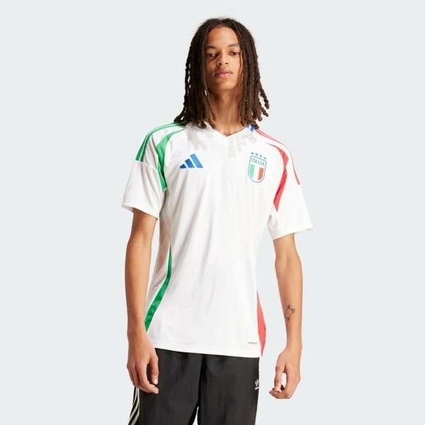 Adidas FIGC A JSY IN0656 男 短袖 上衣 義大利隊主題 客場 足球 球衣 吸濕排汗 白綠紅