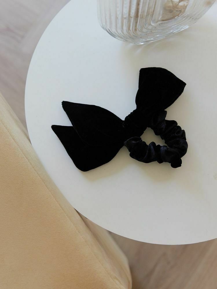 毛絨蝴蝶結髮圈