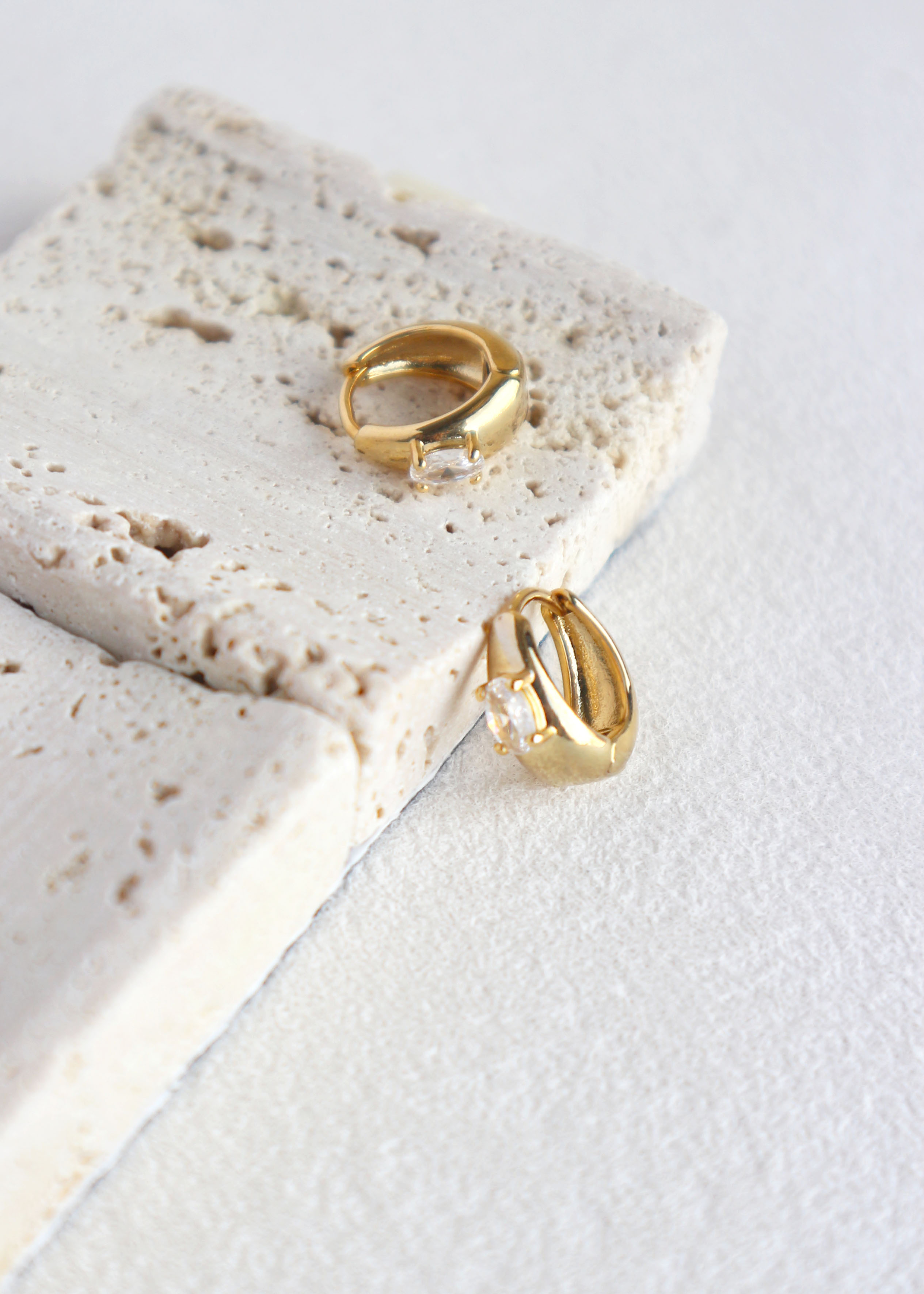 方鑽弧形耳圈-金