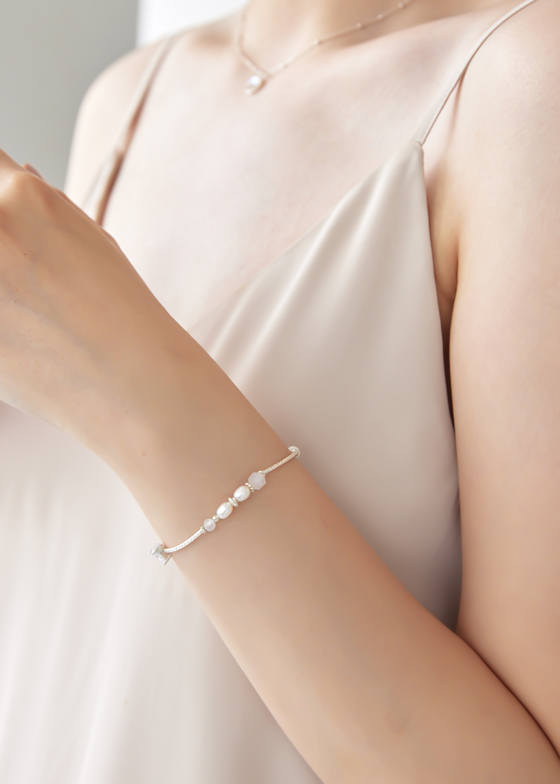 White Ocean 純銀手環-愛心