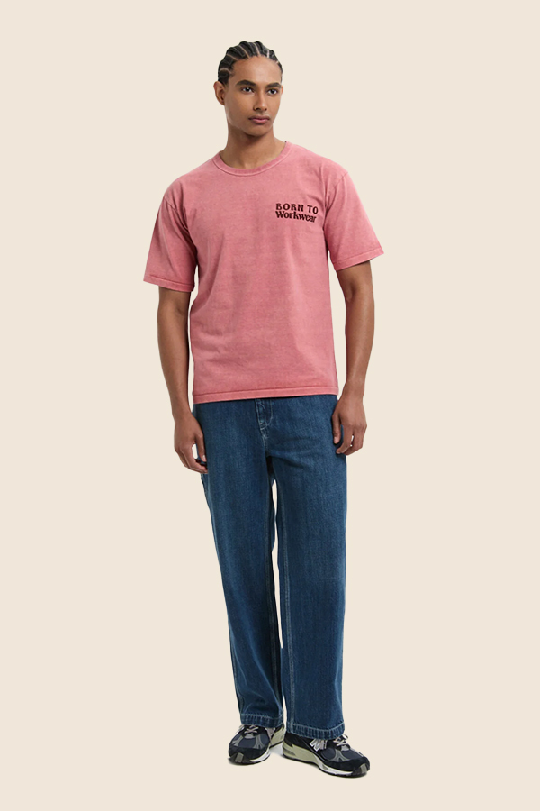 UNIVERSAL OVERALL - GLOBE GRAPHIC 短TEE （杏桃）