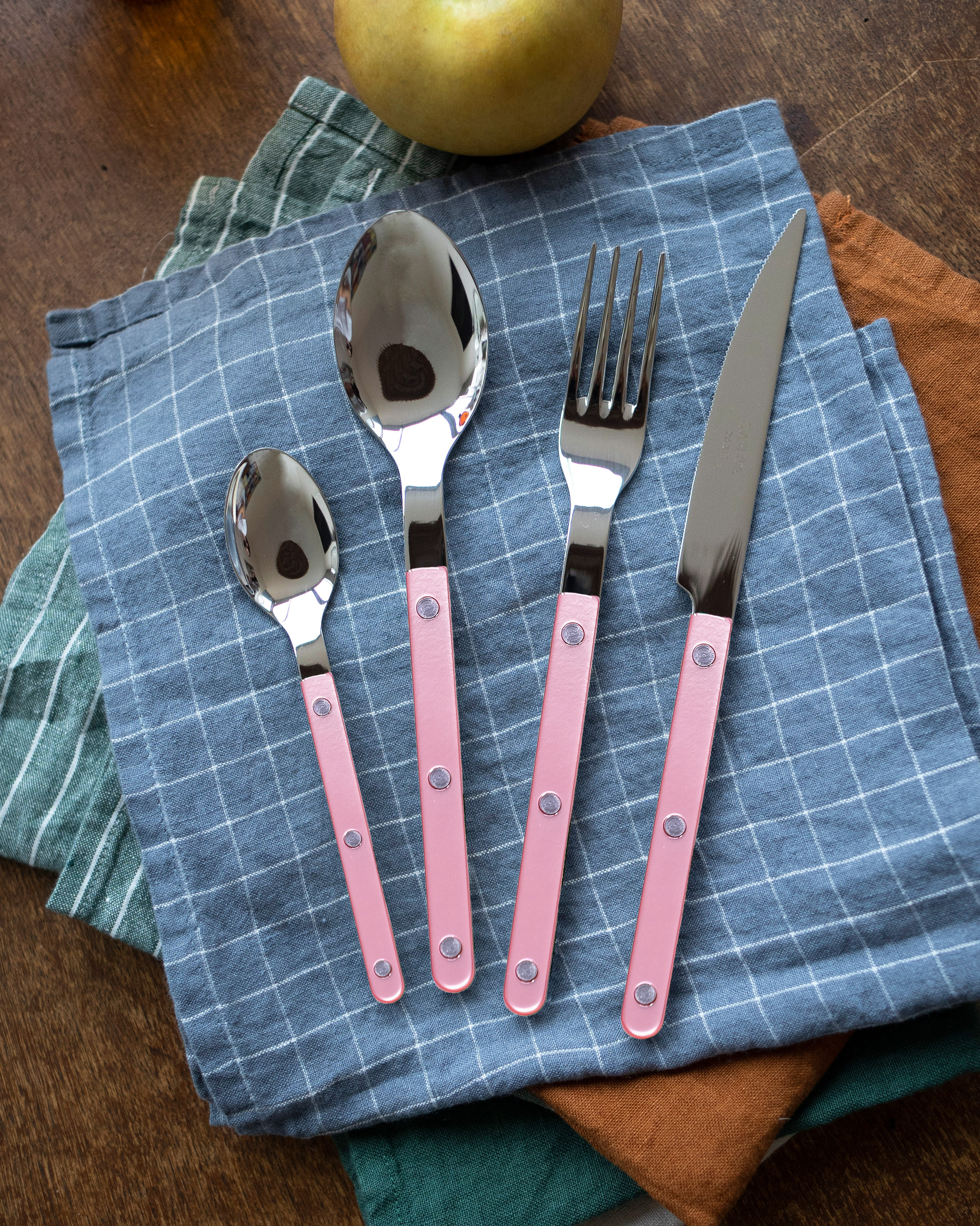 SABRE | Bistrot 復古珠光水晶鈕扣系列 | 主餐湯匙 | 亮面 | 多色選擇