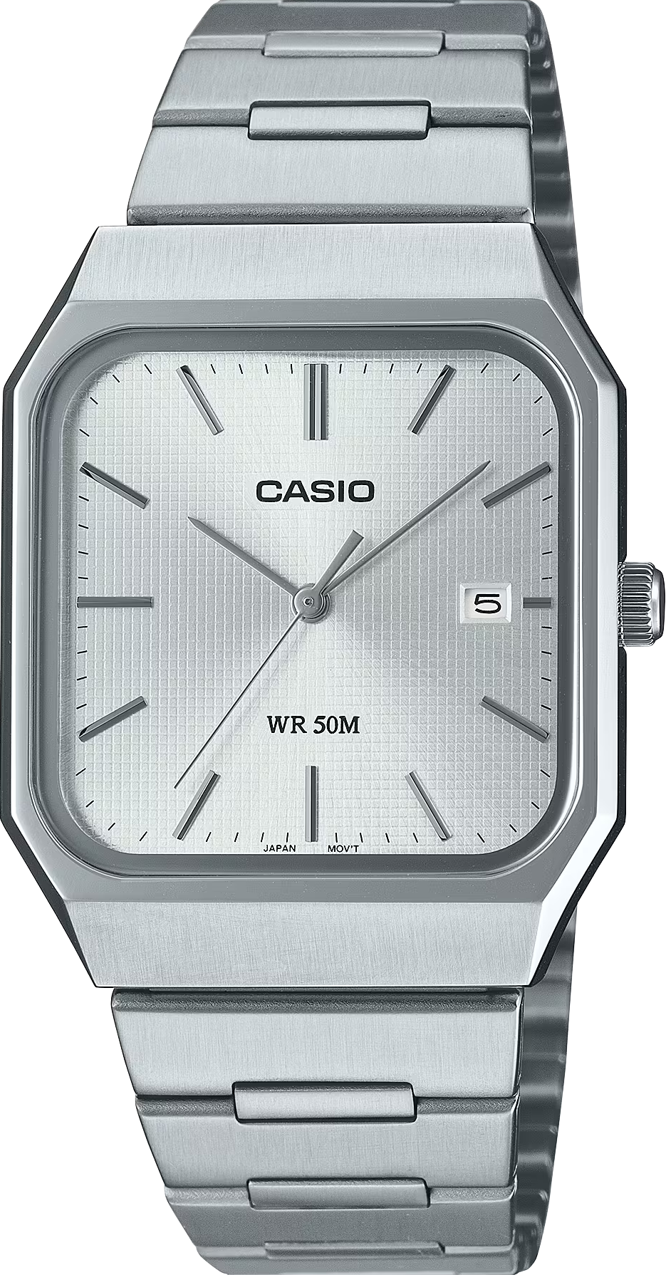萬年鐘錶 - CASIO 卡西歐 正方形復古外觀白色面盤中性男女錶  MTP-B185D-7AV  錶徑32.5MM