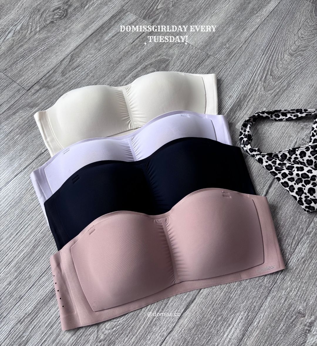 【可以把胸牢牢吸住】DOMISS全新無痕平口內衣-4色 平口背心(現貨)