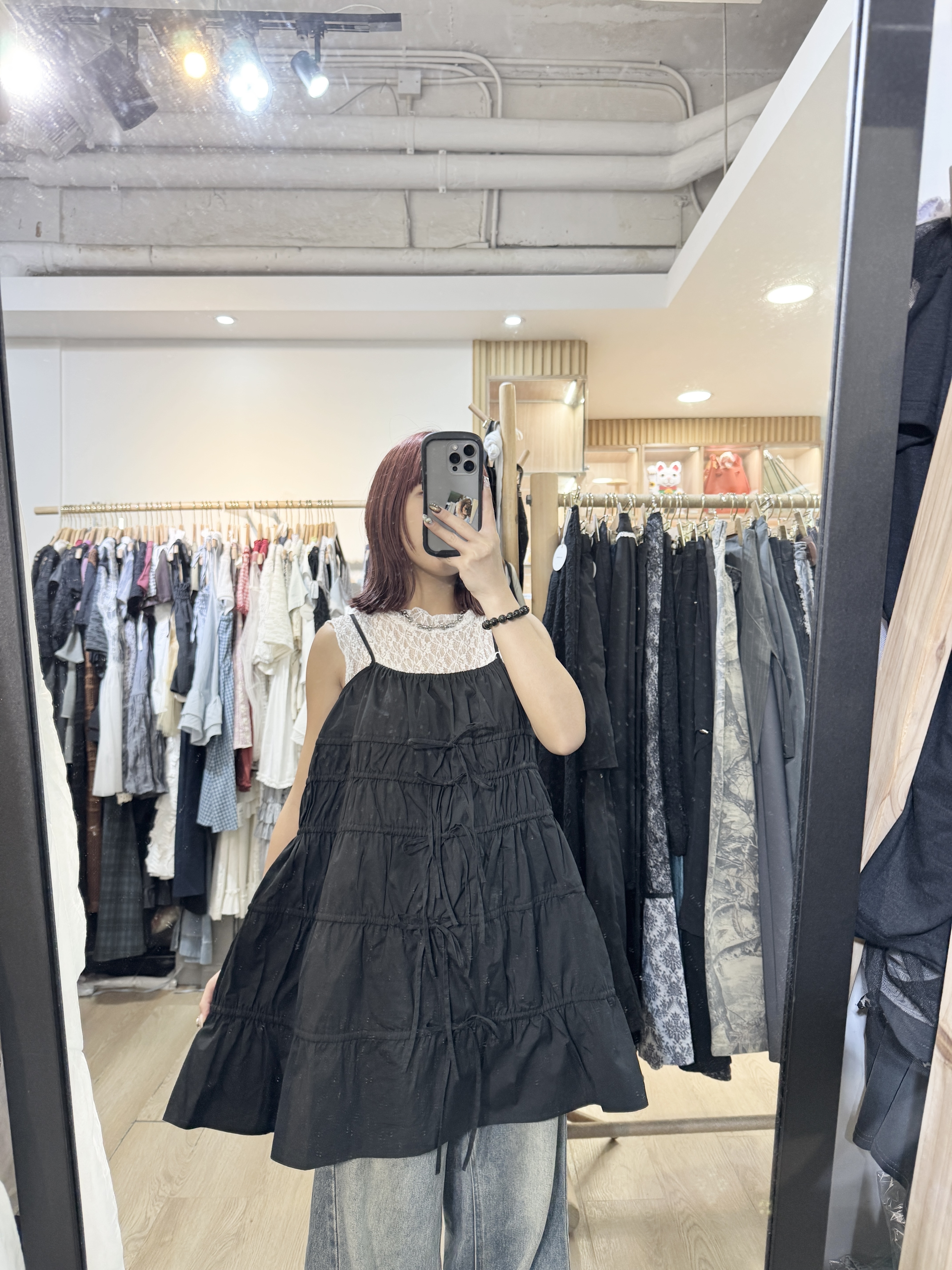 多ribbon層層吊帶短ops