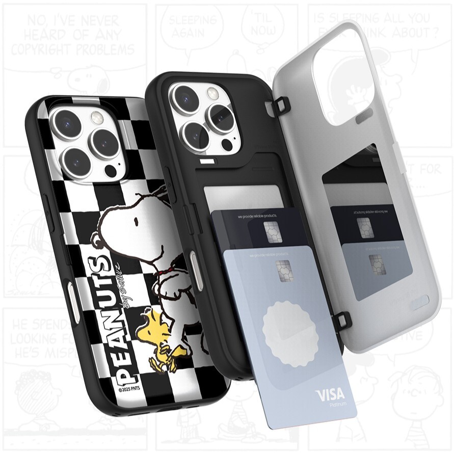 Snoopy - Door Card Case - 翻蓋卡槽手機保護殼 TY