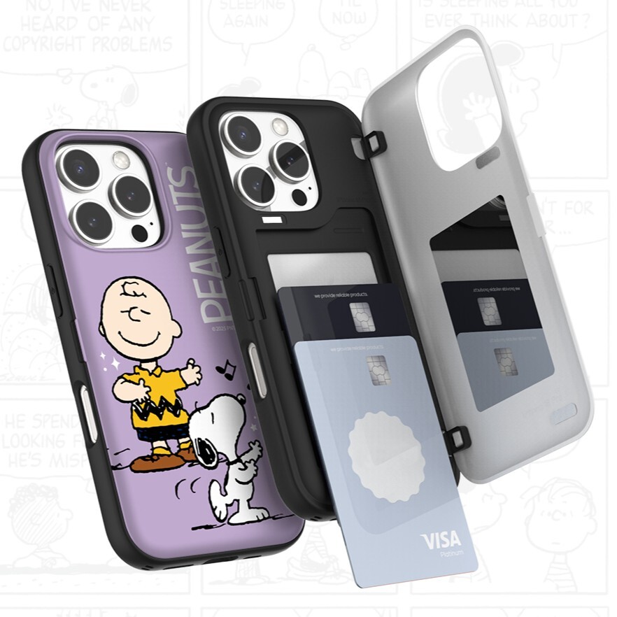 Snoopy - Door Card Case - 翻蓋卡槽手機保護殼 TY