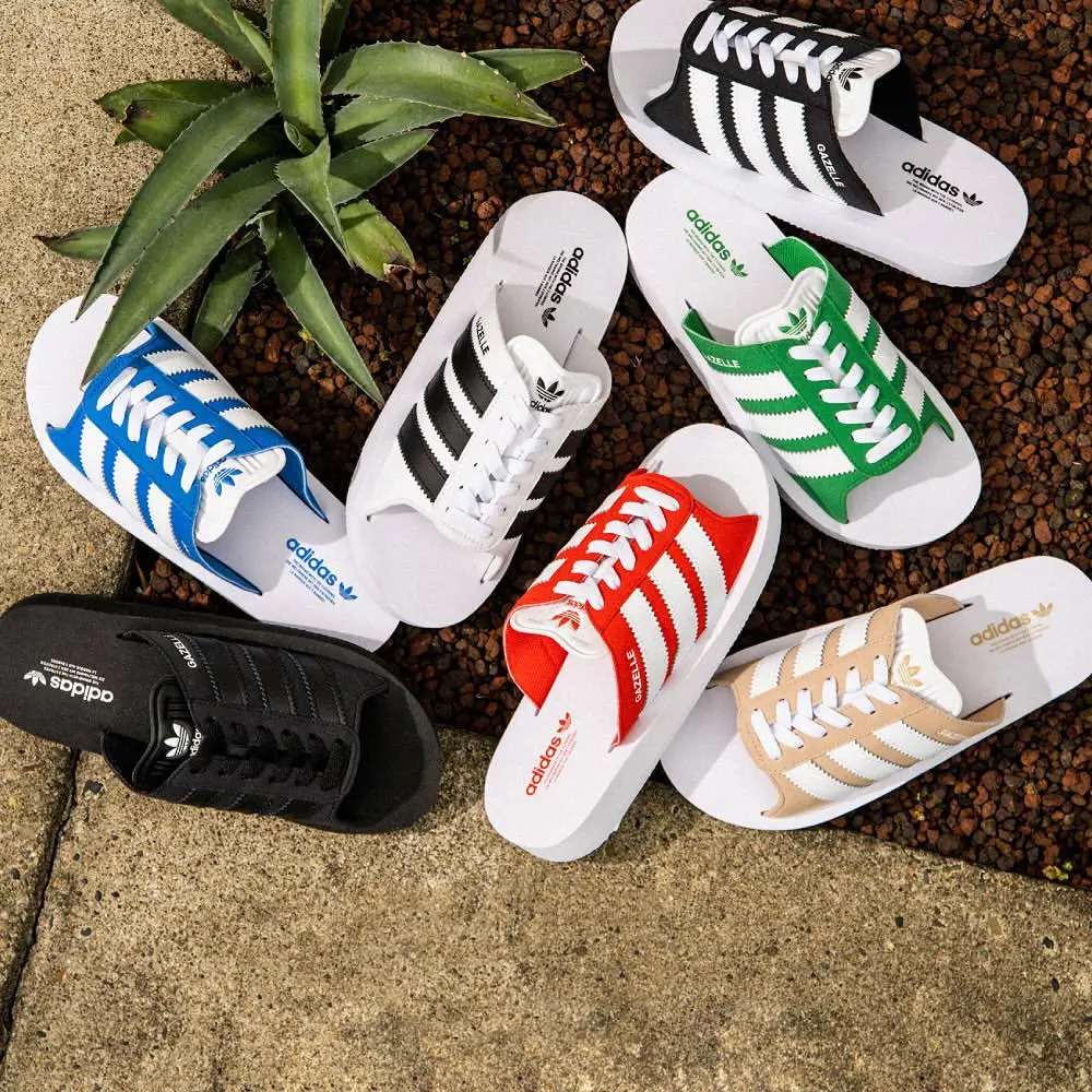 adidas Originals Gazelle Beach 黑白 白黑 藍白 紅白 綠白 卡其白 拖鞋 鞋帶拖鞋 JQ7424 JQ7420 JQ7425 JQ7422 JQ7426 JQ7421