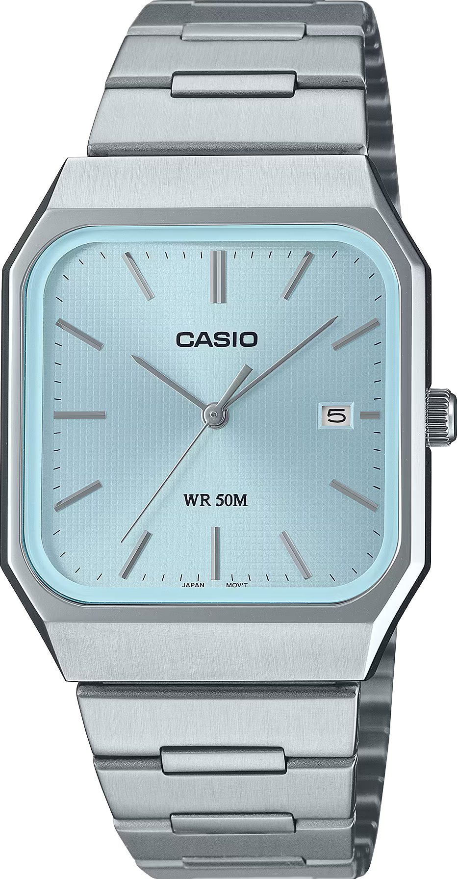 萬年鐘錶 - CASIO 卡西歐 正方形復古外觀天空色面盤中性男女錶  MTP-B185D-2A2  錶徑32.5MM