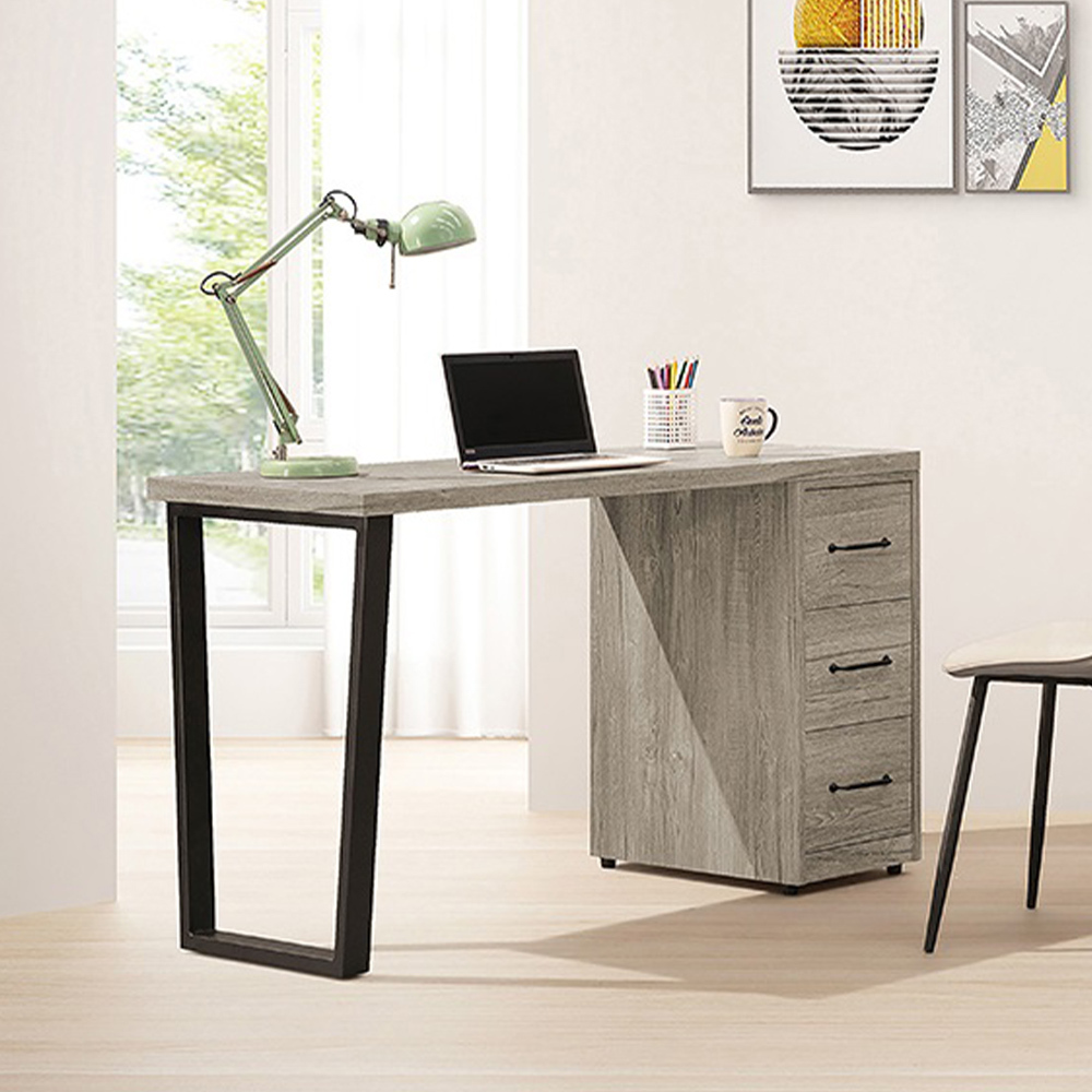 凱德4尺工業風三抽書桌/工作桌