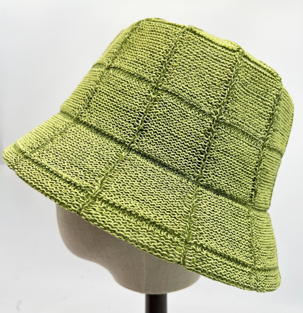 針織網格漁夫帽