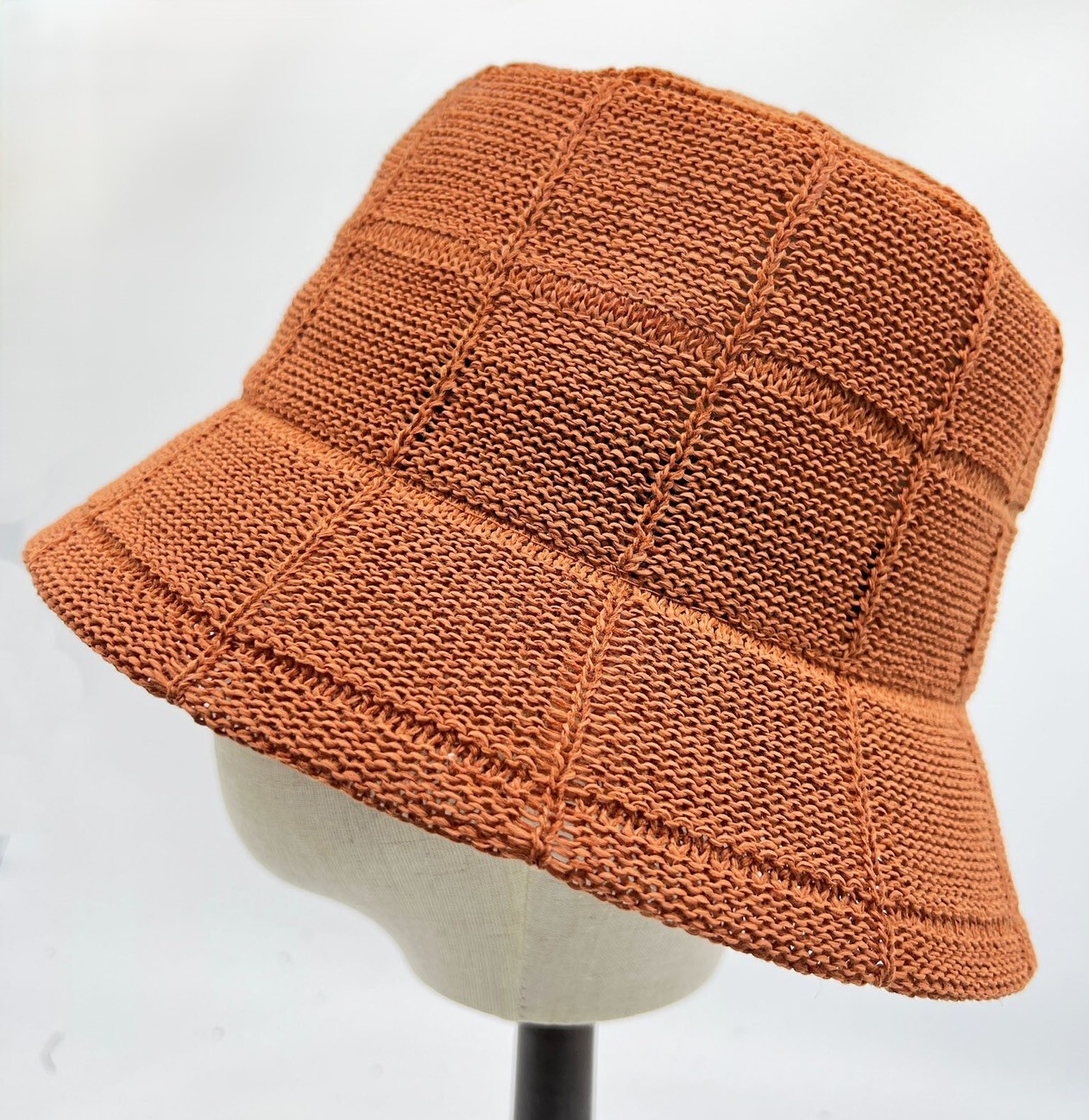 針織網格漁夫帽