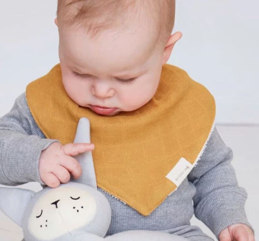 FABELAB 有機棉三角圍兜三入組 Bandana Bib -3 pack (藍/灰/棕)