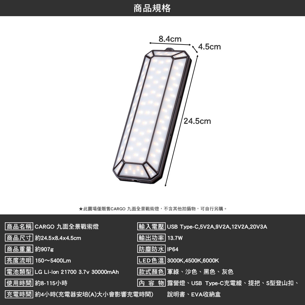 CARGO 九面全景戰術燈